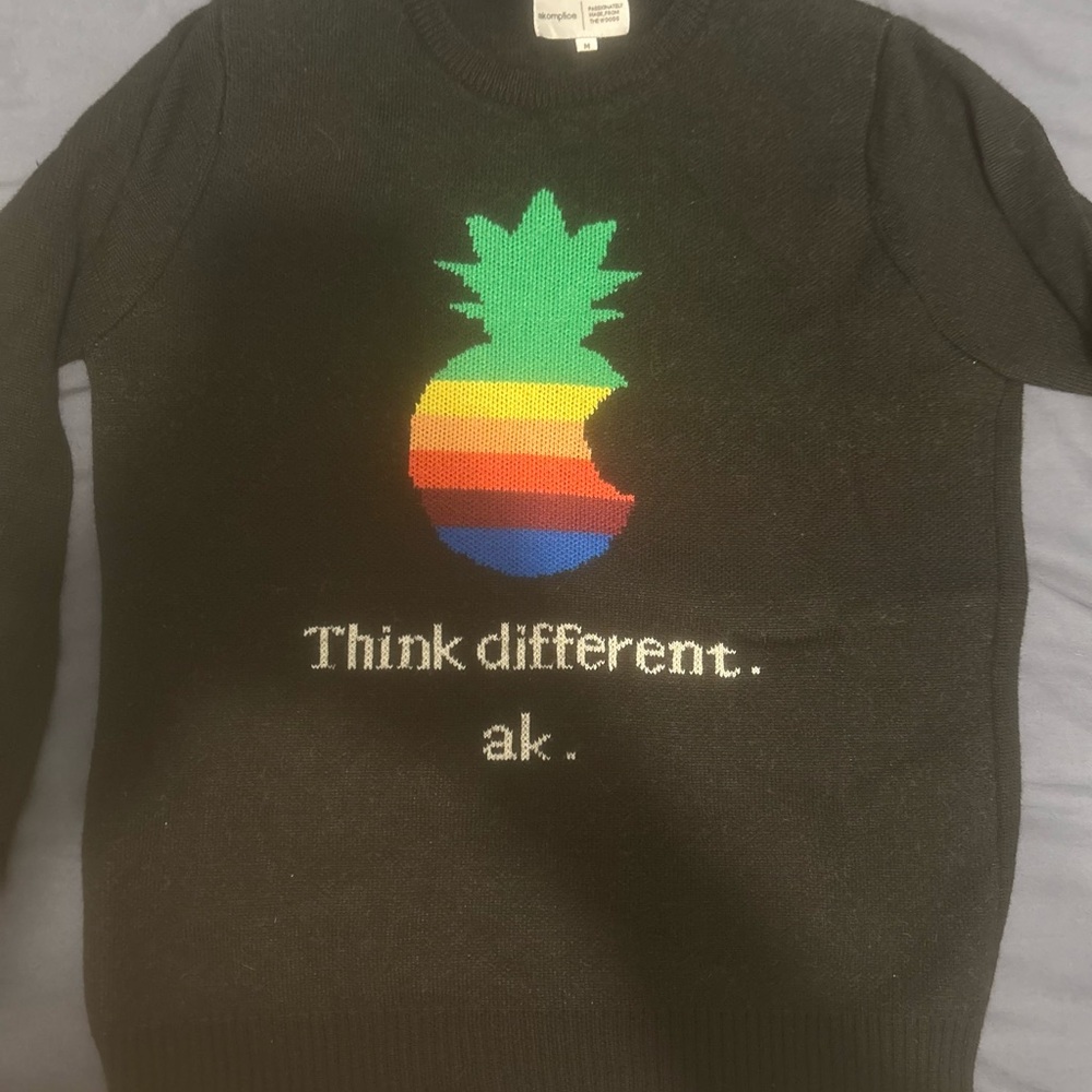 Red and Black Crewneck Sweater with Vibrant Design